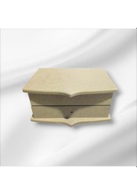 Resim Ahşap Boyanabilir Bölmeli Ve Çekmeceli Çok Amaçlı Organizer Kutu 