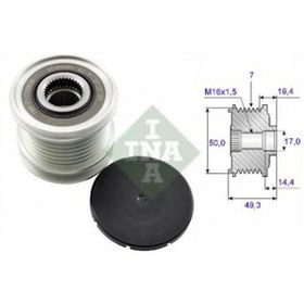 Resim Ina Alternatör Kasnak Rulmanlı 7-kanal Chreysler-jeep-mercedes N11.9917 