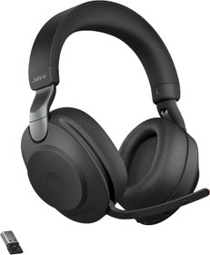 Resim Jabra Evolve2 85 MS kablosuz kulaklık, Link380a, Stereo, siyah – kablosuz Bluetooth kulaklık, aramalar ve müzik için, 37 saat pil ömrü, gelişmiş gürültü önleyici kulaklık 