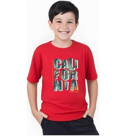 Resim Panios Kids 1976 Cali Baskılı Erkek Çocuk Yuvarlak Yaka Kısa Kollu T-shirt Kırmızı 