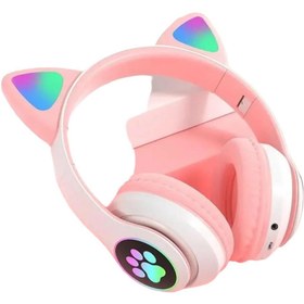 Resim Torima Pembe Kedi Kulak Üstü Kablosuz Bluetooth Kulaklık Stn-28 