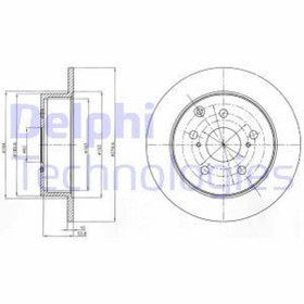 Resim DELPHI BG4303 Fren Diski Arka Avensis 05-08 Düz 280Mm 