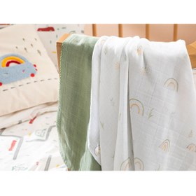Resim English Home Rainbow Pamuklu 2'li Bebe Müslın Set 65x65 Cm Yeşil 