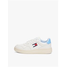 Resim Tommy Hilfiger Kadın Retro Deri Basketbol Ayakkabısı-6101 Sugarplum Blue 