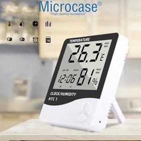 Resim Microcase Dijital Termometre Sıcaklık Ve Nem Ölçer Masa Saati Higrometre-AL4562 