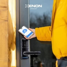 Resim Smart Akıllı Kapı Kilidi | Parmak Izli Şifreli Bluetooth Gateway Uyumlu Siyah (X8056) 