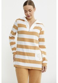 Resim Sementa Kalın Çizgi Detaylı Pijama Takım - Hardal Hardal 