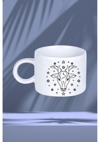 Resim Oğlak Burcu Zodyak Baskılı Motto Kupa Bardak Çay Kahve Fincanı Beyaz 