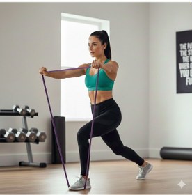 Resim Çeşitli Kg Direnç Bantları, Gym Barfiks Direnç Bandı, Kas Geliştirme Direnç Bandı, Pilates Egzersiz Bandı Mor 