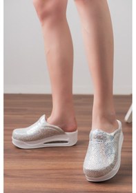 Resim Silver Özel Seri Air Max Tam Ortopedik Ve Anatomik Sabo Terlik Gümüş 