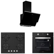 Resim Silverline BO6502B02 - CS5427B01 - 3490 Oslo 60 Siyah Ankastre Set 