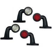 Resim 4 Adet 12 Led Boynuz Takoz Lamba 12-24 Volt Kırmızı Beyaz 