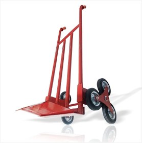 Resim M3DECORİUM En Sağlam Kaliteli Kırmızı 6 Teker Gelişine Merdiven Inebilen El Yük Taşıma Arabası Çekçek 