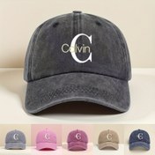 Resim Calvin Baskılı Ayarlanabilir Snapback Beyzbol Şapkası - Hafif Nefes Alabilen Unisex Şapka, Kampçılık, Plaj ve Günlük Kullanım için, 6 Renk (Lacivert, Kahverengi, Pembe, Gri, Siyah, Koyu Mavi), Dış Mekan Şapkası, Elde Yıkama 