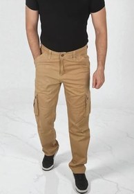 Resim DeepSEA Geniş Kesim Gabardin Kargo Pantolon - Likralı Outdoor Stil Çok Cepli Erkek Pantolon 1705421 