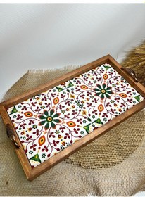 Resim Dekoratif Ahşap Tepsi-seramik Baskılı Tepsi 