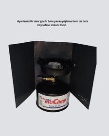 Resim Hnrlıshp Kompakt Kamp Ocağı Seti Gaz Tüplü Ayarlanabilir Alevli 400g Hafif Tasarım 
