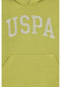 Resim U.S. Polo Assn. Kız Çocuk Fıstık Yeşili Kapüşonlu Basic Sweatshirt 50296388-VR087 