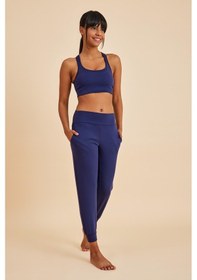 Resim Sportive Lacivert Light Touch Bilekten Lastikli Yüksek Bel Jogger Kadın Eşofman Alt Lacivert 