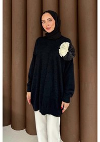 Resim Yake Store Broşlu Triko Tunik 70-2478 - Siyah 