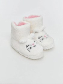 Resim LC Waikiki LCW STEPS Hayvan Nakışlı Kız Bebek Ev Botu Panduf (W5) 