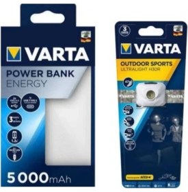 Resim Varta 5000 Mah Powerbank + Şarjlı Kafa Feneri - Beyaz 
