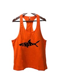 Resim Top Glory Shark Turuncu Gym Fitness Tank Top Sporcu Atleti 