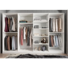 Resim Bonn 8 Kapaklı Dolap Gardırop Beyaz 