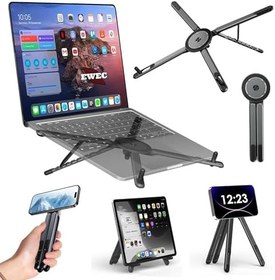 Resim Manyetik 3’ü 1 Arada Ayarlanabilir Masaüstü Laptop, Tablet ve Telefon Standı - Katlanabilir Metal Gövde 