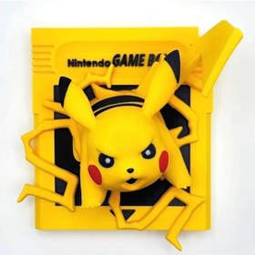 Resim Gameboy Kartuşundan Fırlayan Pikachu Üç Boyutlu Özel Tasarım Kole 