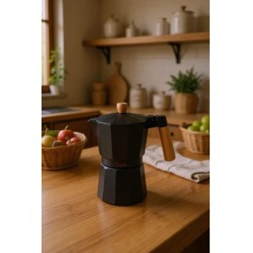 Resim Bambum Garen - Moka Pot 6 Fincan Siyah 