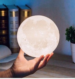 Resim Dekoratif 3D Ay Gece Lambası - Led Başucu Lambası ( Çap 12 Cm ) 