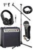 Resim Midex MGA-30BK-PAK Elektro Gitar Amfisi Seti 30 Watt Gain Özellikli (Amfi Mikrofon Stand Kulaklık Jack Kablo) 