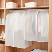 Resim Fermuarlı Giyim Kılıfları - Kalın 3D Kostüm Toz Korumalı, Şeffaf Giysi Depolama Çantası, Kabanlar, Elbiseler, Suits, Down Ceketleri için - Soluklu Gardırop Asma Toz Kılıfı 