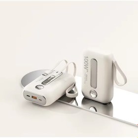 Resim 20000 Mah Powerbank Dahili Kablolu Üçlü Çıkışlı Hızlı Şarj Destekli Mini Taşınabilir Şarj Cihazı Siyah 