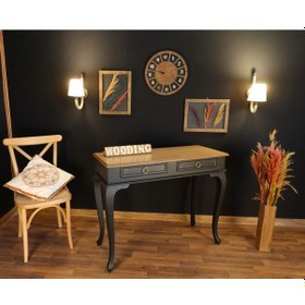 Resim Wooding 120 Cm Çekmeceli Masif Siyah Naturel Dresuar (548589834) Siyah 