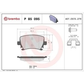 Resim Vw Touran Arka Fren Balatasi 2003-2010 Brembo P85095x 