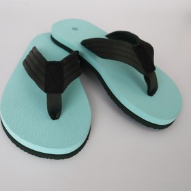 Resim VestioStore Alex Erkek Turkuaz Siyah Kumaşlı Rahat Parmak Arası Havuz Plaj Terliği Flip Flops 