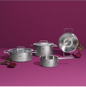 Resim Fissler Pure Collection 9 Parça Metal Kapak Çelik Tencere Seti 