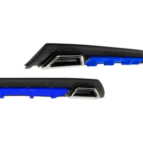 Resim OMSA Universal Difüzör Elit Plus BL 2 Krom Egzos-Mavi/Mat Siyah Abs Plastik 