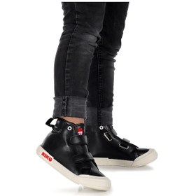 Resim Kiko Kids Garf Günlük Cırtlı Erkek Bebek Bot Ayakkabı Siyah Siyah 