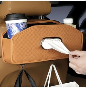 Resim Xuweiwei Multi-functional Storage Box A-brown Araç İçi Düzenleyici Koltuk Arkası Organizer 