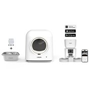 Resim Xenon Smart Akıllı Kedi Tuvaleti Çift Hazneli Mama Kabı Sessiz Çelik Su Pınarı Yedek Filtre Pet Seti 