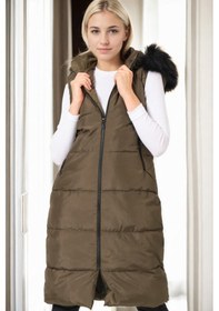 Resim Z9741 Dewberry Bayan Yelek-haki Haki 
