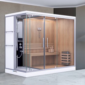 Resim Dikdörtgen Kompakt Sauna | Mod - 100x190 / Siyah/Beyaz / Tekneli 