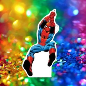 Resim Ayaklı Pano Spider Örümcek Adam 34x18 Cm Ağla Uçan Örümcek Adam Doğum Günü Masa Dekoru Çocuk Odası Süsü Diğer 