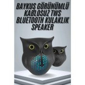 Resim Techno Stock Tws Bluetooth Hoparlör Baykuş Tasarımlı Taşınabilir Rgb Işıklı Uzun Pil Ömrü 