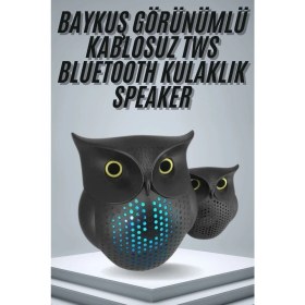 Resim Techno Stock Tws Bluetooth Hoparlör Baykuş Tasarımlı Taşınabilir Rgb Işıklı Uzun Pil Ömrü 