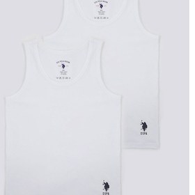 Resim U.S. Polo Assn. U.S. Polo Assn Solid White Beyaz Erkek Çocuk 2'li Atlet Beyaz 