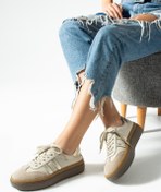 Resim Getcho Doak Kadın Hakiki Deri Bej Spor Ayakkabı 